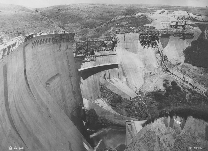 Mahinerangi Dam construction 1946