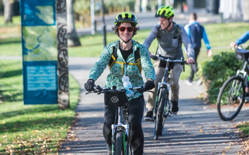 2024 conference attendees take part in an e-bike tour